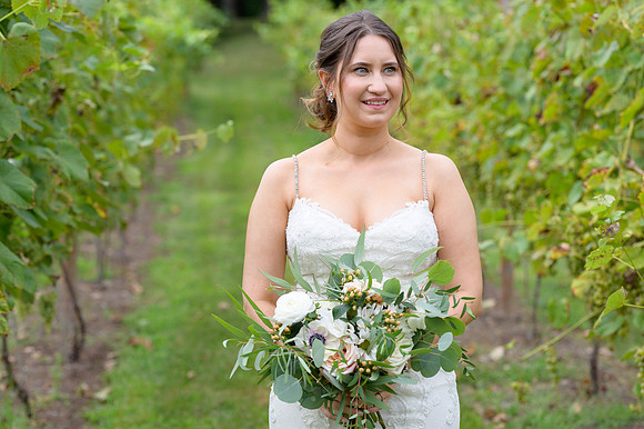 Bride Portraits in vineyard at the Heritage Hotel in Southbury, Connecticut