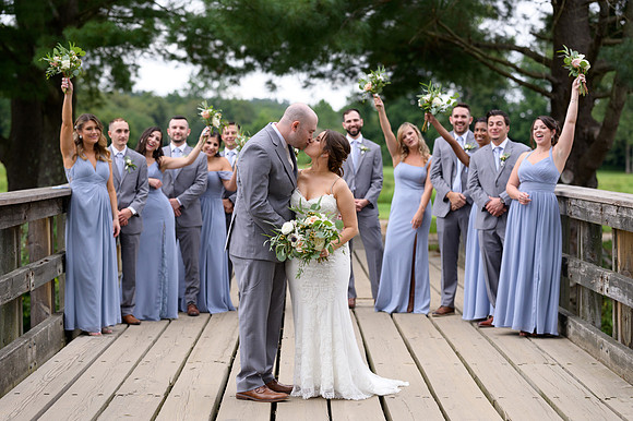 Bride, groom and bridal party photos at The Heritage Hotel in Southbury, CT
