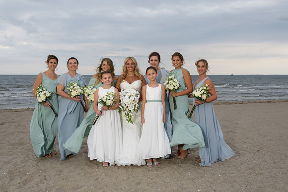 Brides maids at Jacky Durrell Pavillion Fairfield Beach Connecticut