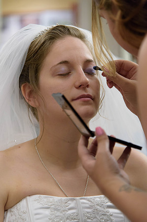 Bride getting ready make up photo