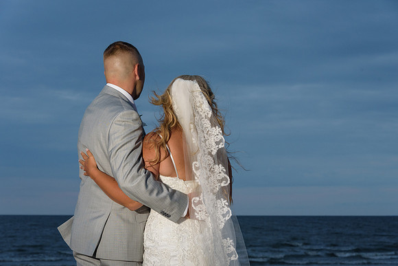Bride and groom wedding portraits at Jacky Durrell Pavilion Fairfield Beach, Fairfield, Connecticut