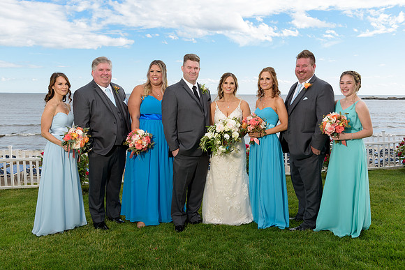 Bride and groom and wedding party portraits at The Water's Edge in Westbrook, Connecticut