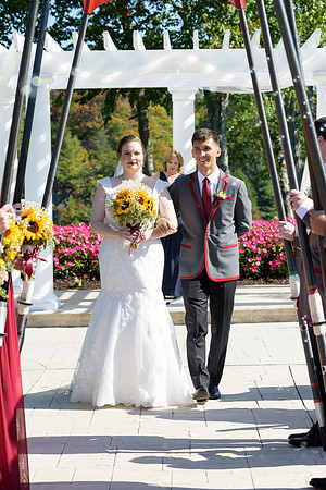 Bride and groom recession at the Waterview in Monroe, Connecticut