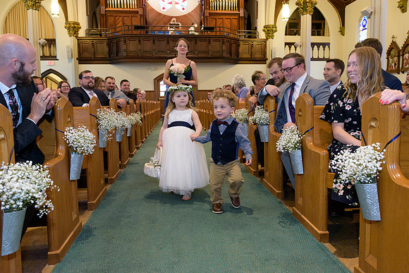 Flower Girl and Ring Bearer recession at Catholic Wedding Ceremony
