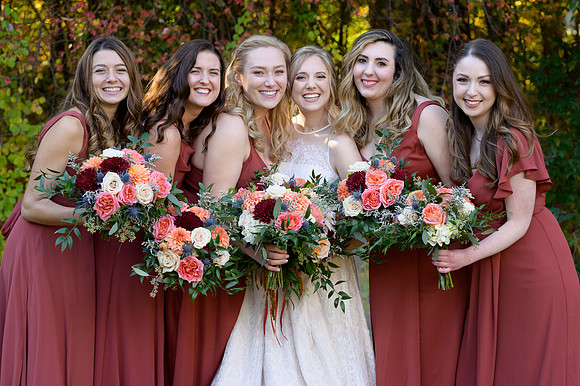 Fall wedding bridesmaids-Tunxis Country Club, Farmington, Connecticut.
