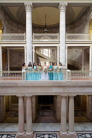 Bridal Party, bridesmaids Photo at Hartford City Hall in Hartford, Connecticut
