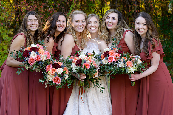 Fall wedding bridesmaids-Tunxis Country Club, Farmington, Connecticut.