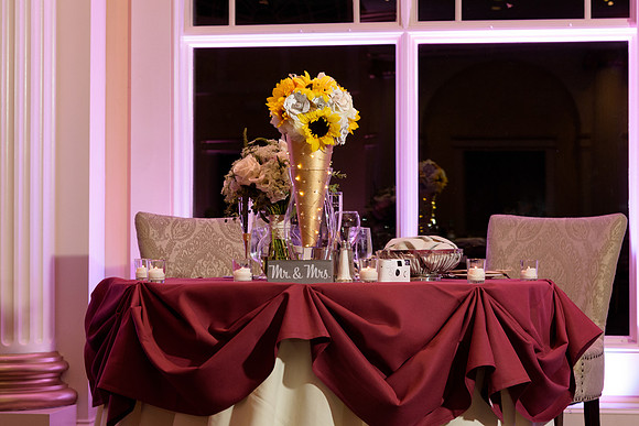 Wedding reception table detail shots at the Riverview in Simsbury, Connecticut