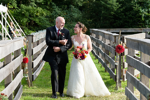 Father walking bride down the aisle, Farm Wedding, Goshen, Connecticut, Litchfield Hills