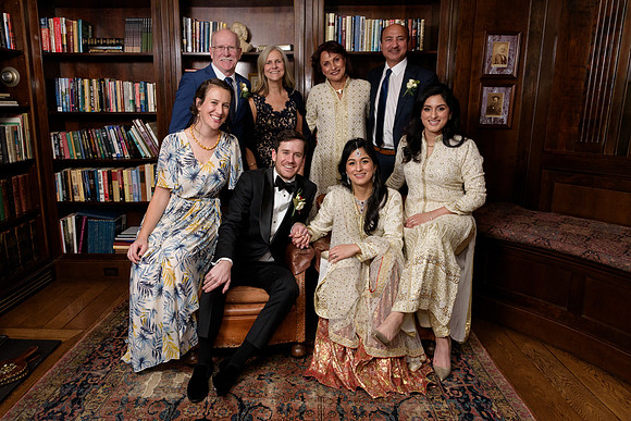 Multiracial wedding family photos including Muslim Pakastini Family.