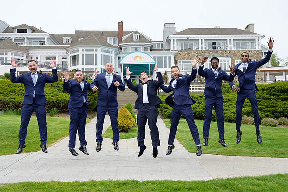 Groosmen Jumping for joy, The Water's Edge, Westbrook
