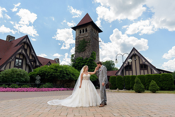Bride and groom portrait, Saint Clements Castle, Portland, Connecticut