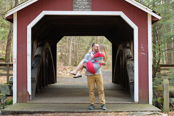 Engagement Shoot at Southford Falls Park in Southbury, Connecticut with waterfalls, covered bridges, forests, walkways and corges