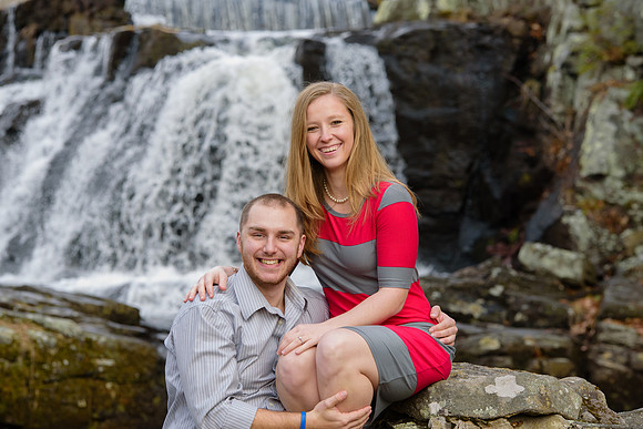 Engagement Shoot at Southford Falls Park in Southbury, Connecticut with waterfalls, covered bridges, forests, walkways and corges