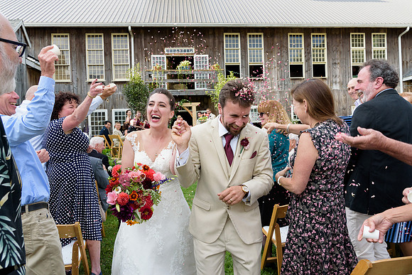 Connecticut rustic farm and barn wedding ceremony confetti, Thorncrest Farm, Goshen Wedding