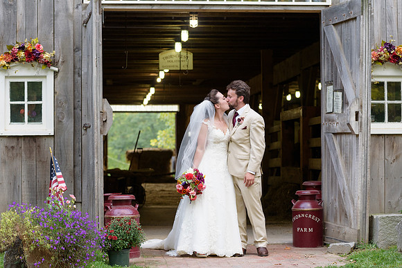 Connecticut rustic farm and barn wedding bride and groom Thorncrest Farm, Goshen Wedding
