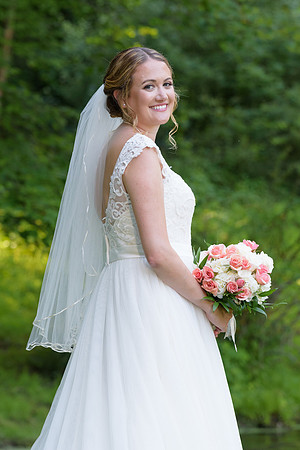 Bride with bouquet wedding portraits Wickham Park Manchester Connecticut
