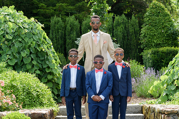 Groom and sons at the Vyne Restaurant in Middlebury, Connecticut