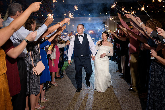 Sparkler exit at Maneleey's Fine Catering in South Windsor, CT